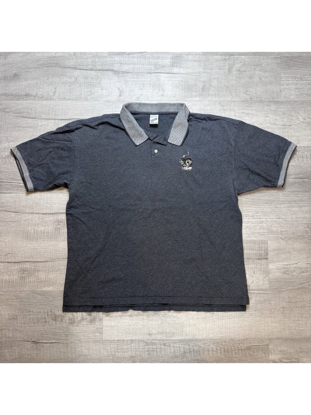 Vintage Warner Bros Golf Polo Shirt Men's 2XL Tasmanian Devil Looney Tunes 90s